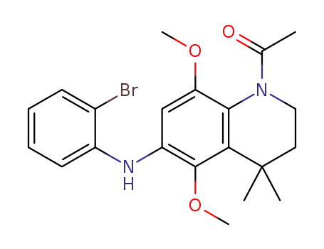 1-(6-(2-bromophenylamino)-5,8-dimethoxy-4,4-dimethyl-3,4-dihydroquinolin-1(2H)-yl)ethanone