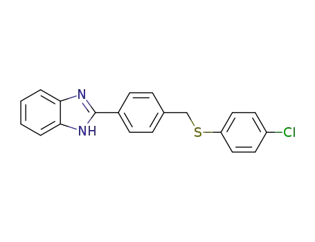 Molecular Structure of 218286-88-5 (2-(4-((4-chlorophenylthio)methyl)phenyl)-1H-benzo[d]imidazole)