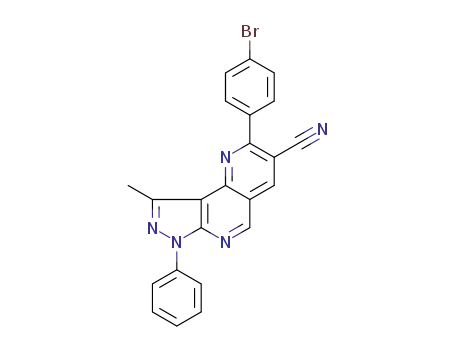 2-(4-bromophenyl)-9-methyl-7-phenyl-7H-pyrazolo[3,4-h][1,6]naphthyridine-3-carbonitrile