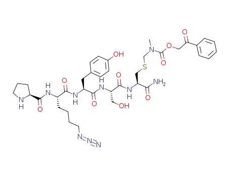 Molecular Structure of 1314096-87-1 ([Cys(N-methyl-phenacyloxycarbamidomethyl)(13),Lys(N3)(10)]-α-conotoxin SI(9-13))