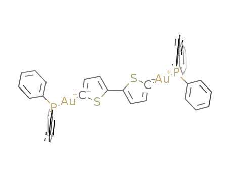 Molecular Structure of 1333204-13-9 (5,5'-bis[(triphenylphosphine)gold(I)]-2,2'-bithiophene)