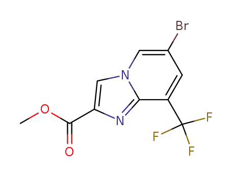 Molecular Structure of 1121058-16-9 (6-Bromo-8-trifluoromethyl-imidazo[1,2-a]pyridine-2-carboxylic acid methyl ester)