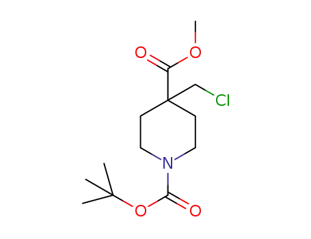 Molecular Structure of 1314319-01-1 (1-tert-butyl 4-methyl 4-(chloromethyl)piperidine-1,4-dicarboxylate)
