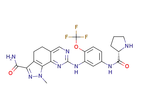 (S)-8-{5-[(pyrrolidine-2-carbonyl)-amino]-2-trifluoromethoxy-phenylamino}-1-methyl-4,5-dihydro-1H-pyrazolo[4,3-h]quinazoline-3-carboxamide
