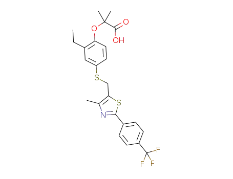 2-{2-ethyl-4-[(4-methyl-2-(4-trifluoromethylphenyl)thiazol-5-yl)methylthio]phenoxy}-2-methylpropanoic acid