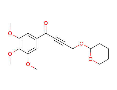 Molecular Structure of 118741-62-1 (2-Butyn-1-one,
4-[(tetrahydro-2H-pyran-2-yl)oxy]-1-(3,4,5-trimethoxyphenyl)-)
