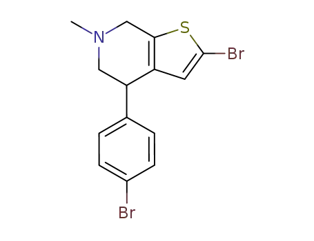 Molecular Structure of 82230-39-5 (Thieno[2,3-c]pyridine,
2-bromo-4-(4-bromophenyl)-4,5,6,7-tetrahydro-6-methyl-)