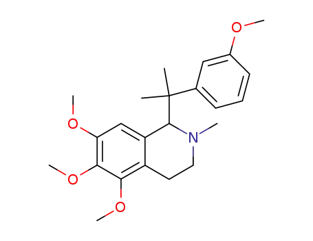 Molecular Structure of 85620-03-7 (1,2,3,4-tetrahydro-5,6,7-trimethoxy-1-(3'-methoxy-α,α-dimethylbenzyl)-2-methylisoquinoline)