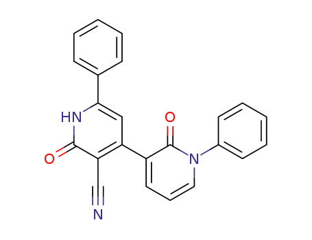 Molecular Structure of 89818-11-1 (2-oxo-4-(2-oxo-1-phenyl-pyridin-3-yl)-6-phenyl-1H-pyridine-3-carbonitrile)