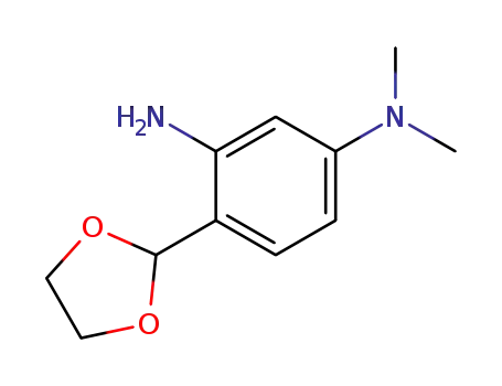 Molecular Structure of 109466-83-3 (4-[1,3]Dioxolan-2-yl-N<sup>1</sup>,N<sup>1</sup>-dimethyl-benzene-1,3-diamine)