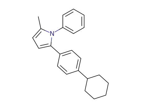 Molecular Structure of 91306-75-1 (2-(4-Cyclohexylphenyl)-5-methyl-1-phenyl-1H-pyrrole)