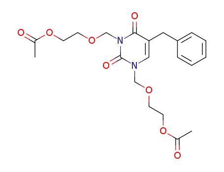 Molecular Structure of 118380-82-8 (5-benzyl-3,5-bis(2-acetoxyethoxymethyl)uracil)