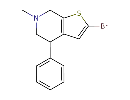 Molecular Structure of 82230-38-4 (Thieno[2,3-c]pyridine, 2-bromo-4,5,6,7-tetrahydro-6-methyl-4-phenyl-)