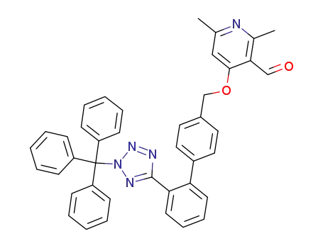 Molecular Structure of 138677-38-0 (3-Pyridinecarboxaldehyde,
2,6-dimethyl-4-[[2'-[2-(triphenylmethyl)-2H-tetrazol-5-yl][1,1'-biphenyl]-4-
yl]methoxy]-)