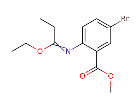 Molecular Structure of 96999-10-9 (methyl N-(4-bromo-2-carbomethoxyphenyl)propionimidate)