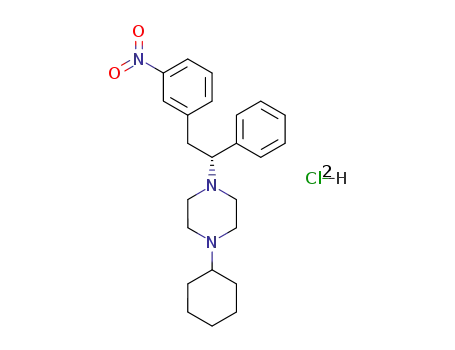 Molecular Structure of 109390-25-2 ((-)-1-cyclohexyl-4-<2-(3-nitrophenyl)-1-phenylethyl>piperazine dihydrochloride)