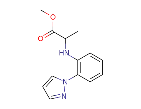Molecular Structure of 78786-65-9 (2-(2-Pyrazol-1-yl-phenylamino)-propionic acid methyl ester)