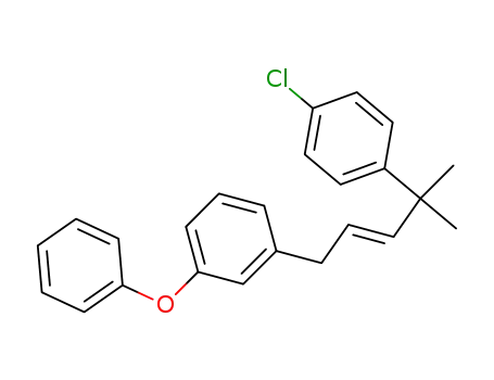 Molecular Structure of 117763-24-3 (Benzene, 1-[4-(4-chlorophenyl)-4-methyl-2-pentenyl]-3-phenoxy-, (E)-)