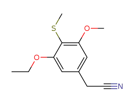 Molecular Structure of 90109-42-5 (Benzeneacetonitrile, 3-ethoxy-5-methoxy-4-(methylthio)-)