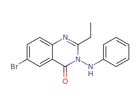 Molecular Structure of 96999-15-4 (6-bromo-2-ethyl-3-(phenylamino)-4(3H)-quinazolinone)