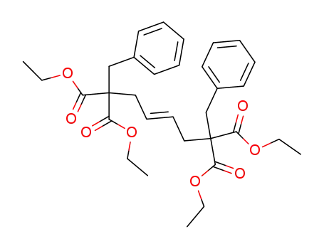 Molecular Structure of 55053-90-2 (4-Octene-2,2,7,7-tetracarboxylic acid, 1,8-diphenyl-, tetraethyl ester,
(E)-)