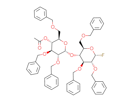 Acetic acid (2R,3R,4S,5R,6R)-4,5-bis-benzyloxy-2-benzyloxymethyl-6-((2R,3R,4S,5R,6R)-4,5-bis-benzyloxy-2-benzyloxymethyl-6-fluoro-tetrahydro-pyran-3-yloxy)-tetrahydro-pyran-3-yl ester