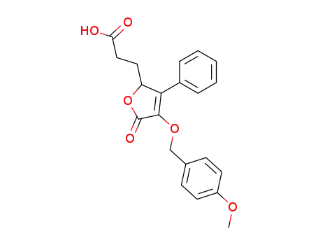 Molecular Structure of 102227-54-3 (3-<4-(4-methoxybenzoyloxy)-5-oxo-3-phenyl-2,5-dihydro-2-furyl>propionic acid)