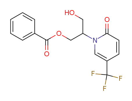 Molecular Structure of 139005-12-2 (2(1H)-Pyridinone,
1-[2-(benzoyloxy)-1-(hydroxymethyl)ethyl]-5-(trifluoromethyl)-)