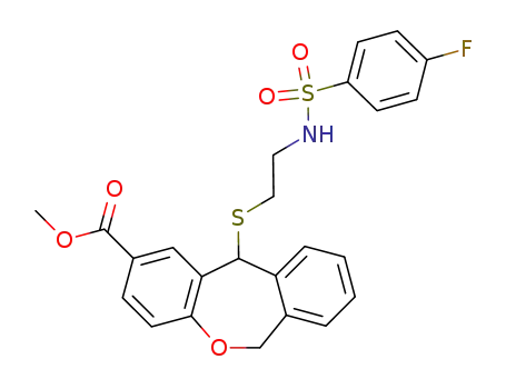 11-[2-(4-Fluoro-benzenesulfonylamino)-ethylsulfanyl]-6,11-dihydro-dibenzo[b,e]oxepine-2-carboxylic acid methyl ester