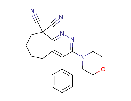 9H-Cyclohepta[c]pyridazine-9,9-dicarbonitrile,
5,6,7,8-tetrahydro-3-(4-morpholinyl)-4-phenyl-