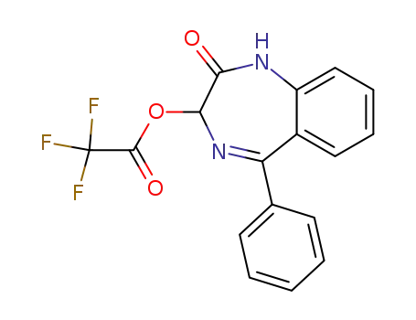 Molecular Structure of 89722-86-1 (Acetic acid, trifluoro-,
2,3-dihydro-2-oxo-5-phenyl-1H-1,4-benzodiazepin-3-yl ester)