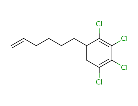 Molecular Structure of 72524-40-4 (1,3-Cyclohexadiene, 1,2,3,4-tetrachloro-5-(5-hexenyl)-)