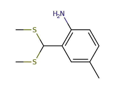 Molecular Structure of 102333-82-4 (2-(Bis-methylsulfanyl-methyl)-4-methyl-phenylamine)