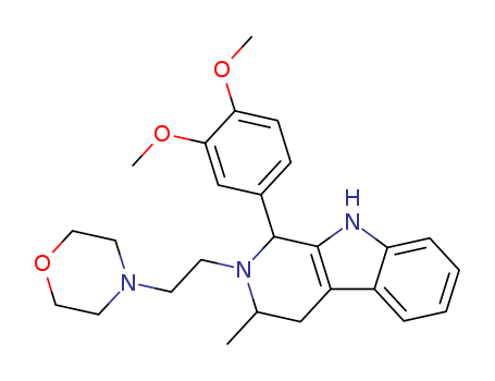 Molecular Structure of 106288-00-0 (1H-Pyrido[3,4-b]indole,
1-(3,4-dimethoxyphenyl)-2,3,4,9-tetrahydro-3-methyl-2-[2-(4-morpholinyl
)ethyl]-)