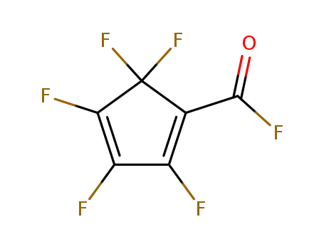 Molecular Structure of 74415-71-7 (1,3-Cyclopentadiene-1-carbonyl fluoride, 2,3,4,5,5-pentafluoro- (9CI))