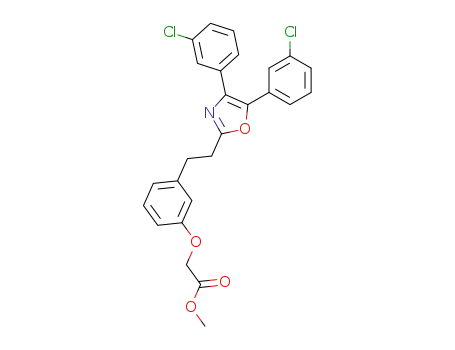 Molecular Structure of 143546-89-8 (Acetic acid, [3-[2-[4,5-bis(3-chlorophenyl)-2-oxazolyl]ethyl]phenoxy]-,
methyl ester)
