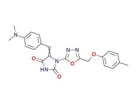 5-[1-(4-Dimethylamino-phenyl)-meth-(Z)-ylidene]-1-(5-p-tolyloxymethyl-[1,3,4]oxadiazol-2-yl)-imidazolidine-2,4-dione
