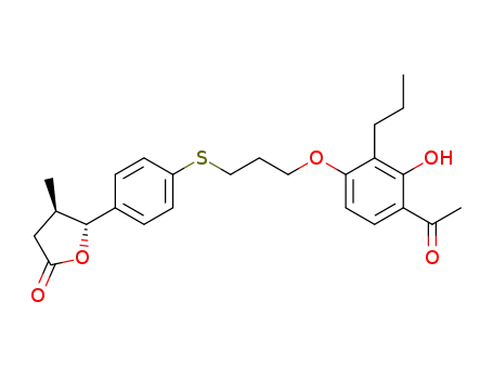 2(3H)-Furanone,
5-[4-[[3-(4-acetyl-3-hydroxy-2-propylphenoxy)propyl]thio]phenyl]dihydro-
4-methyl-, cis-