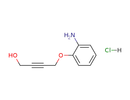 Molecular Structure of 114627-45-1 (2-Butyn-1-ol, 4-(2-aminophenoxy)-, hydrochloride)