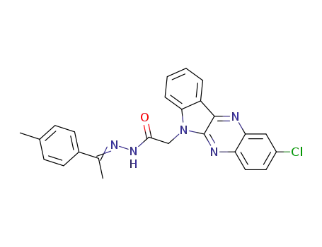 Molecular Structure of 109322-07-8 (6H-Indolo[2,3-b]quinoxaline-6-aceticacid, 2-chloro-, 2-[1-(4-methylphenyl)ethylidene]hydrazide)