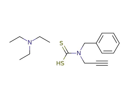 Molecular Structure of 90600-76-3 (Carbamodithioic acid, (phenylmethyl)-2-propynyl-, compd. with
N,N-diethylethanamine (1:1))
