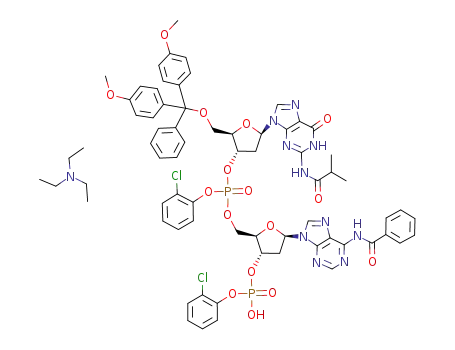 C<sub>64</sub>H<sub>60</sub>Cl<sub>2</sub>N<sub>10</sub>O<sub>16</sub>P<sub>2</sub>*C<sub>6</sub>H<sub>15</sub>N