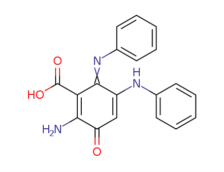 1,4-Cyclohexadiene-1-carboxylic acid,
2-amino-3-oxo-5-(phenylamino)-6-(phenylimino)-
