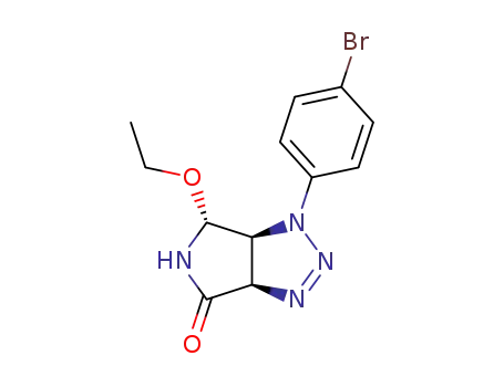 Molecular Structure of 94773-35-0 ((3aR,6R,6aS)-1-(4-Bromo-phenyl)-6-ethoxy-3a,5,6,6a-tetrahydro-1H-pyrrolo[3,4-d][1,2,3]triazol-4-one)