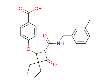 4-[3,3-Diethyl-1-(3-methyl-benzylcarbamoyl)-4-oxo-azetidin-2-yloxy]-benzoic acid