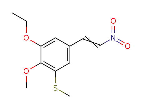 Benzene, 1-ethoxy-2-methoxy-3-(methylthio)-5-(2-nitroethenyl)-