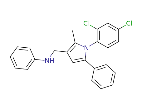 Molecular Structure of 146204-78-6 (N-{[1-(2,4-dichlorophenyl)-2-methyl-5-phenyl-1H-pyrrol-3-yl]methyl}aniline)