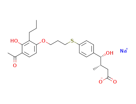 sodium (βR*,γS*)-4-<<3-(4-acetyl-3-hydroxy-2-propylphenoxy)propyl>thio>-γ-hydroxy-β-methylbenzenebutanoate
