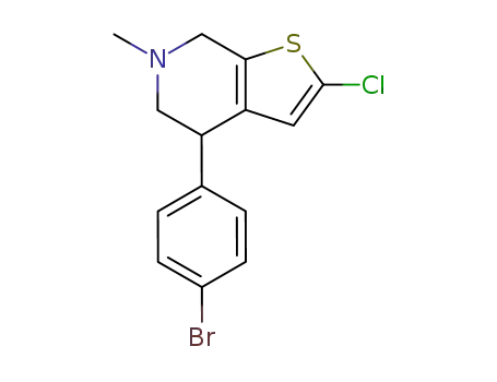 Molecular Structure of 70696-53-6 (Thieno[2,3-c]pyridine,
4-(4-bromophenyl)-2-chloro-4,5,6,7-tetrahydro-6-methyl-)