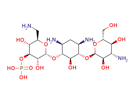 Molecular Structure of 17029-36-6 ((1R,2R,3S,4R,6S)-4,6-diamino-3-[(3-amino-3-deoxy-alpha-D-glucopyranosyl)oxy]-2-hydroxycyclohexyl 6-amino-6-deoxy-3-O-phosphono-alpha-D-glucopyranoside)